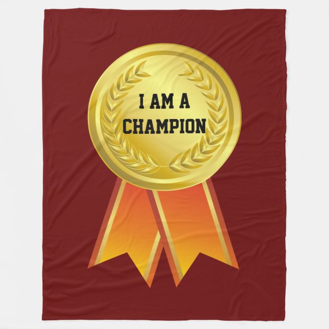 AWARD RIBBON gold I + your backgr. & text Fleece Blanket (Front)