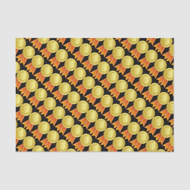 AWARD RIBBON gold I + your backgr. & text Tissue Paper (Front)