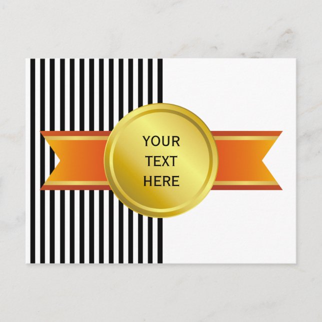 AWARD RIBBON gold III + your backgr. & text Postcard (Front)