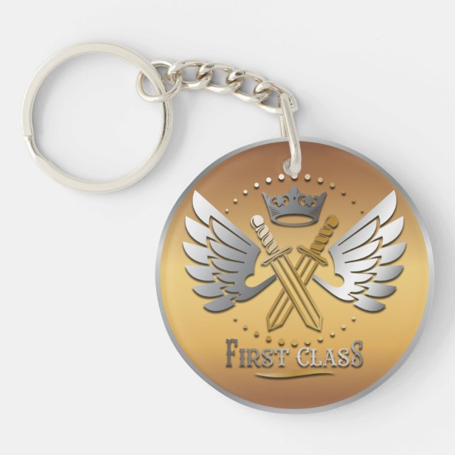 Award Winner Gold Silver Award Personalised NAME Key Ring (Front)