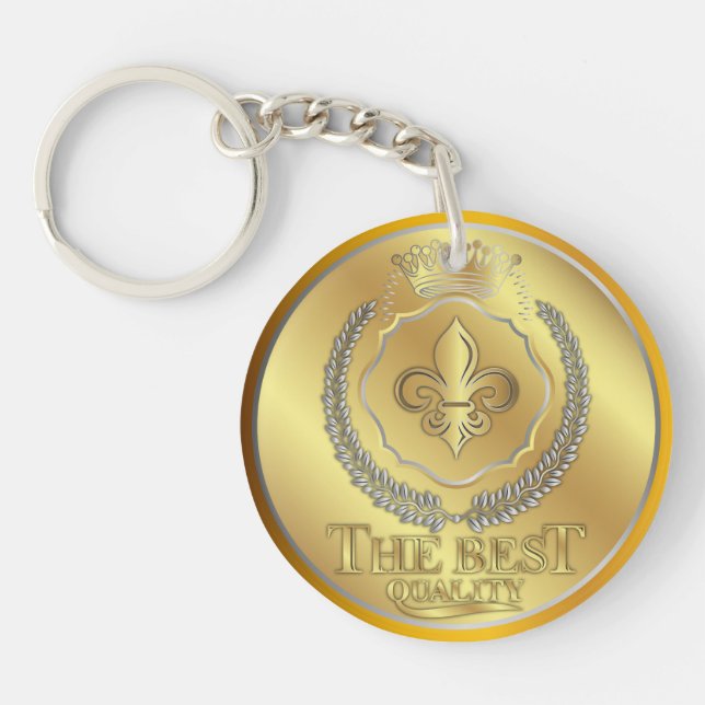 Award Winner Gold Silver Award Personalised NAME Key Ring (Front)