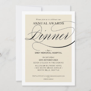 AWARDS DINNER business event elegant ivory cream Invitation