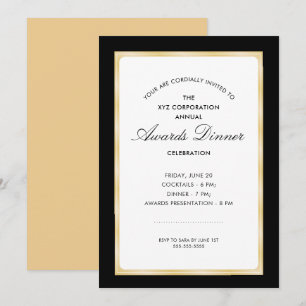 Awards Dinner Celebration Black and Gold Invitation