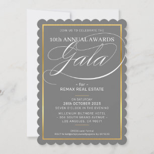 AWARDS GALA DINNER modern business grey gold Invitation