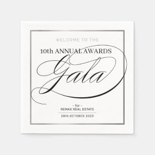 AWARDS GALA DINNER modern business silver black Napkin