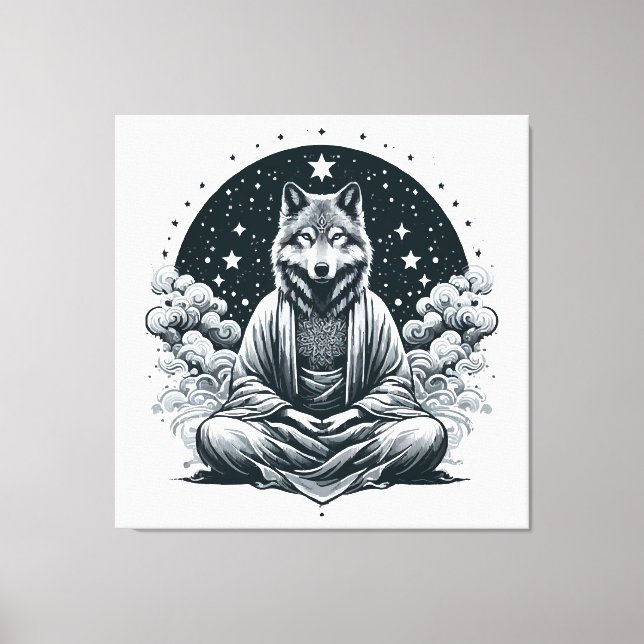 Aware Wolf Canvas Print (Front)