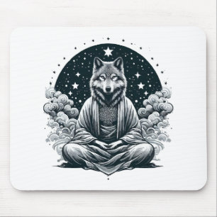 Aware Wolf Mouse Mat