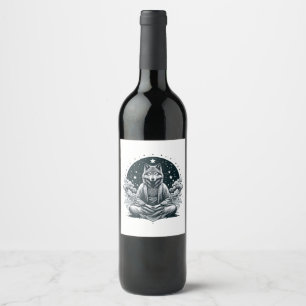 Aware Wolf Wine Label