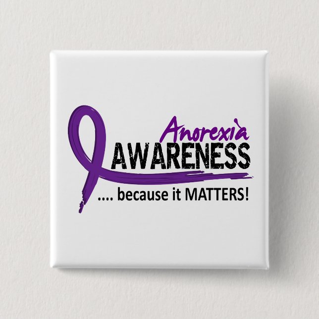Awareness 2 Anorexia 15 Cm Square Badge (Front)