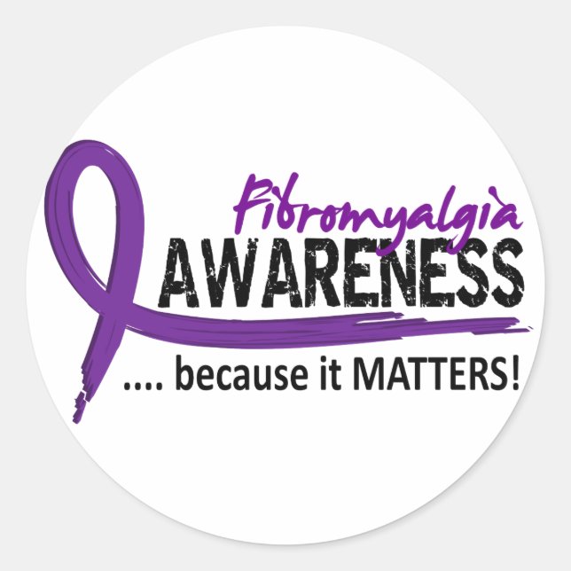 Awareness 2 Fibromyalgia Classic Round Sticker (Front)