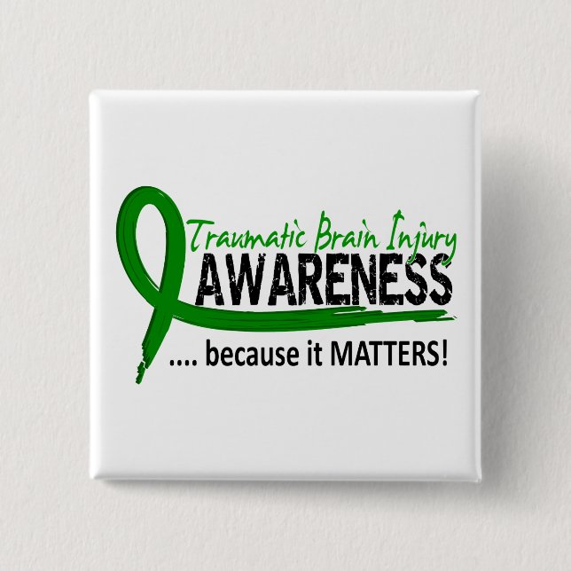 Awareness 2 Traumatic Brain Injury TBI 15 Cm Square Badge (Front)