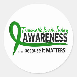 Awareness 2 Traumatic Brain Injury TBI Classic Round Sticker