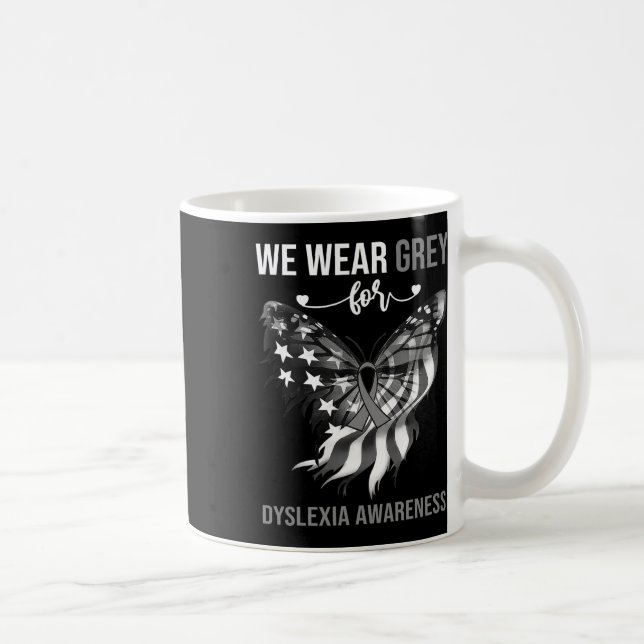 Awareness 4th July Grey Butterfly  Coffee Mug (Right)
