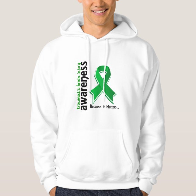 Awareness 5 Traumatic Brain Injury TBI Hoodie (Front)