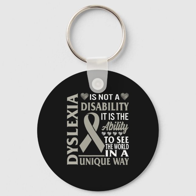 Awareness Ability See World Unique Not Disability  Key Ring (Front)