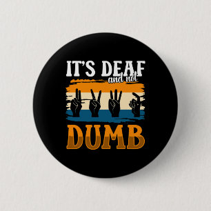 Awareness And Asl Hand Gesture Deaf Pride 1 6 Cm Round Badge