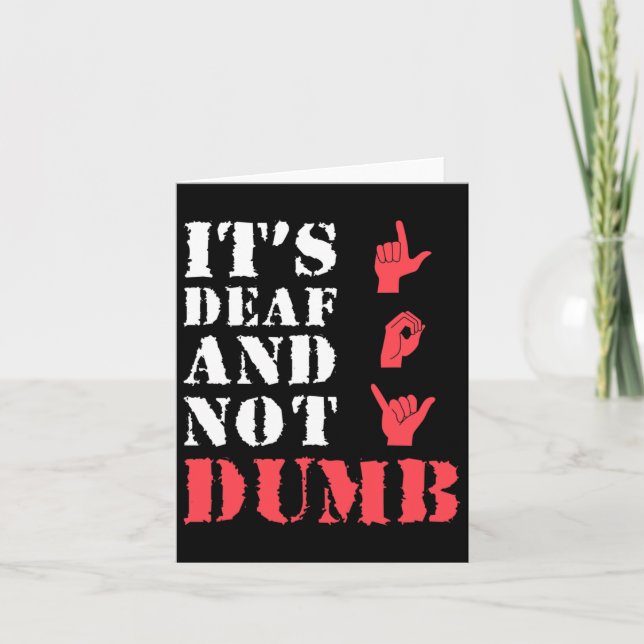 Awareness And Asl Hand Gesture Deaf Pride  Card (Front)