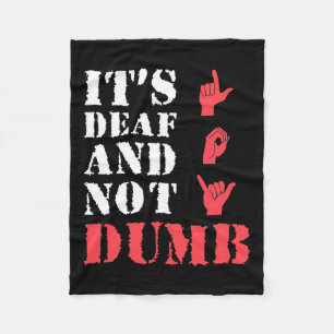 Awareness And Asl Hand Gesture Deaf Pride Fleece Blanket