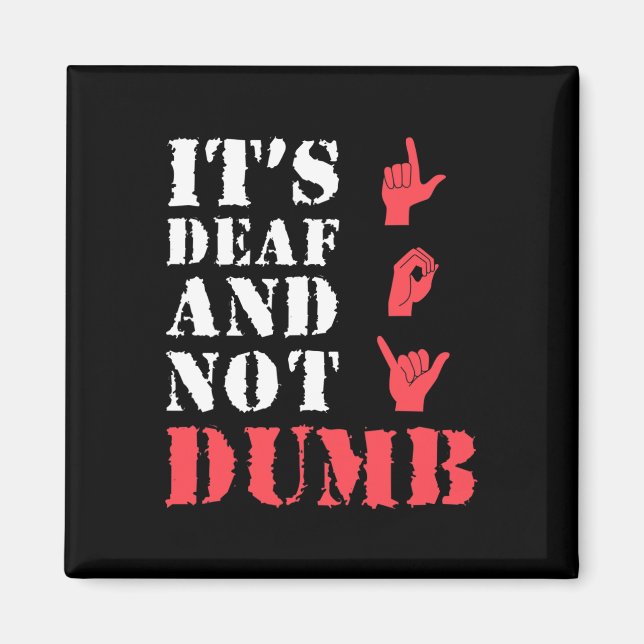 Awareness And Asl Hand Gesture Deaf Pride  Magnet (Front)
