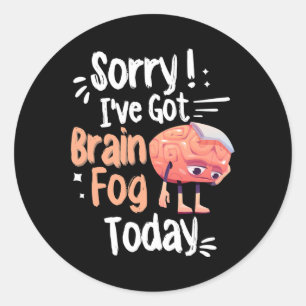 Awareness And Fibro Fog Fibromyalgia Brain Fog Classic Round Sticker