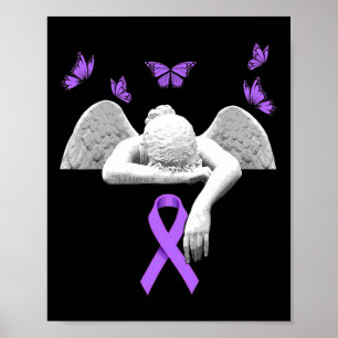 Awareness Angel Purple Ribbon Butterfly Poster