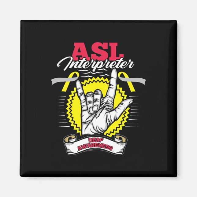 Awareness Asl Deafness Hearing Loss Warrior  Magnet (Front)