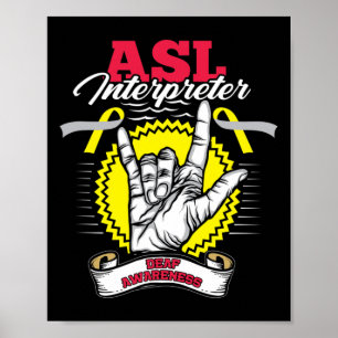 Awareness Asl Deafness Hearing Loss Warrior Poster