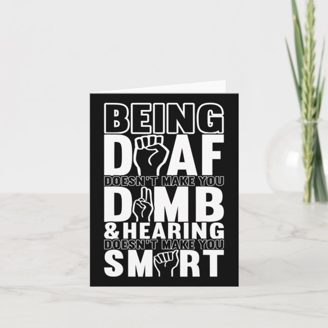 Awareness Asl Sign Language American Sign Language Card (Front)