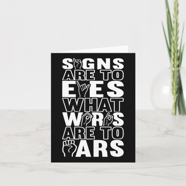 Awareness Asl Sign Language American Sign Language Card (Front)