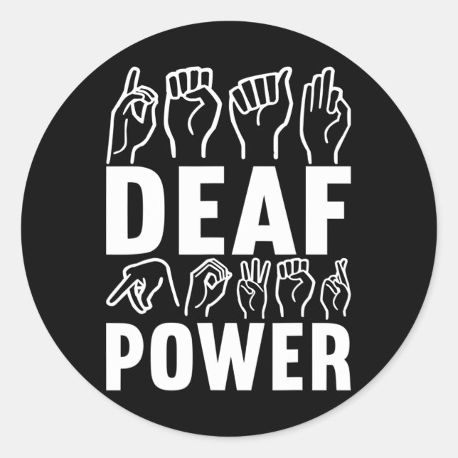 Awareness Asl Sign Language American Sign Language Classic Round Sticker (Front)