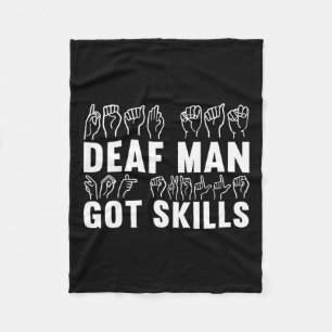 Awareness Asl Sign Language American Sign Language Fleece Blanket