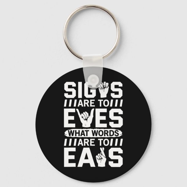 Awareness Asl Sign Language American Sign Language Key Ring (Front)