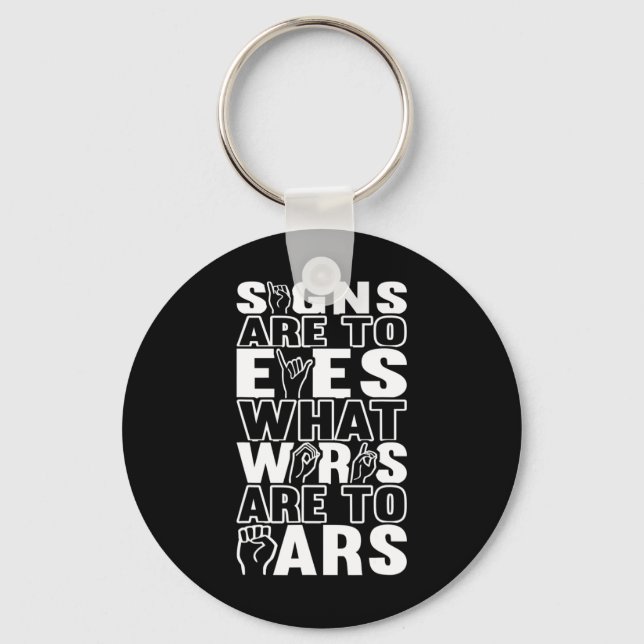 Awareness Asl Sign Language American Sign Language Key Ring (Front)