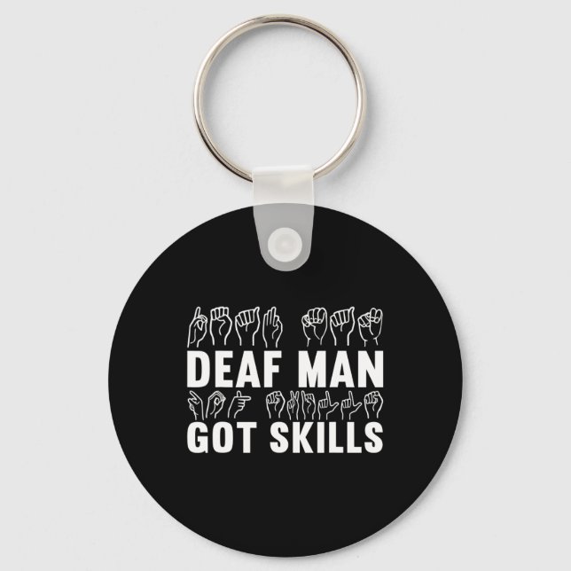 Awareness Asl Sign Language American Sign Language Key Ring (Front)