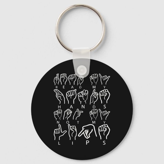 Awareness Asl Sign Language American Sign Language Key Ring (Front)