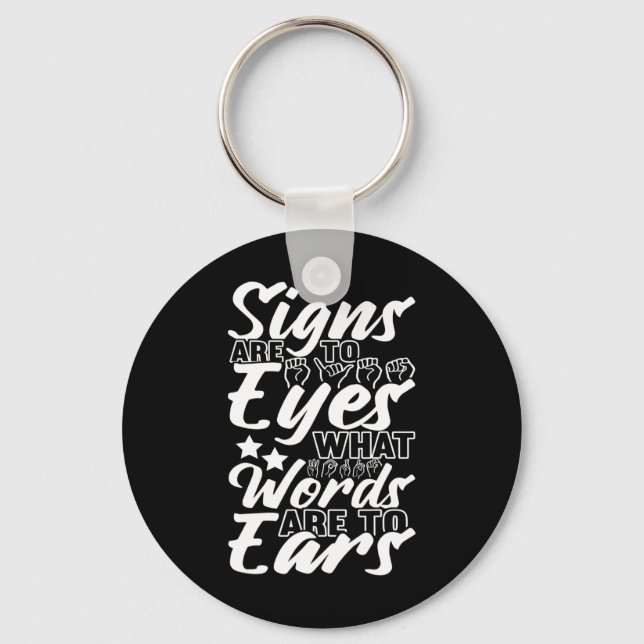 Awareness Asl Sign Language American Sign Language Key Ring (Front)
