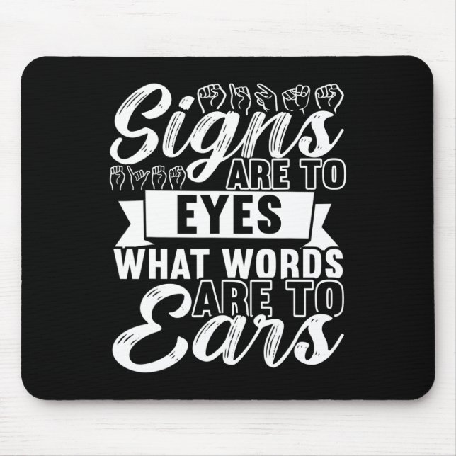 Awareness Asl Sign Language American Sign Language Mouse Mat (Front)
