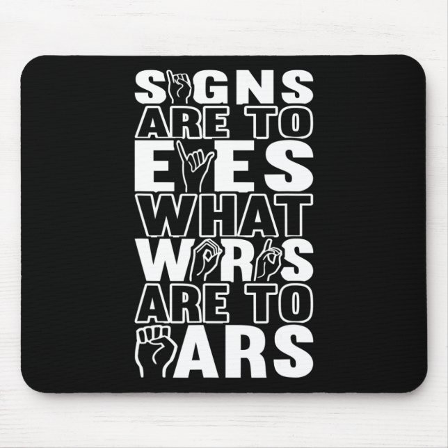 Awareness Asl Sign Language American Sign Language Mouse Mat (Front)