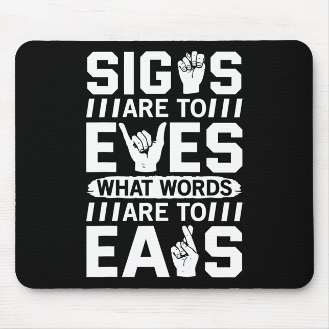 Awareness Asl Sign Language American Sign Language Mouse Mat (Front)