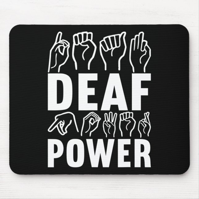 Awareness Asl Sign Language American Sign Language Mouse Mat (Front)
