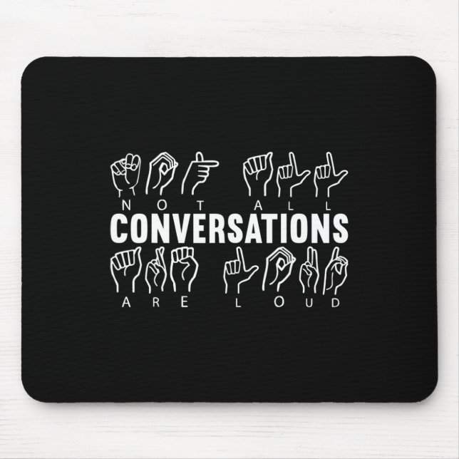 Awareness Asl Sign Language American Sign Language Mouse Mat (Front)