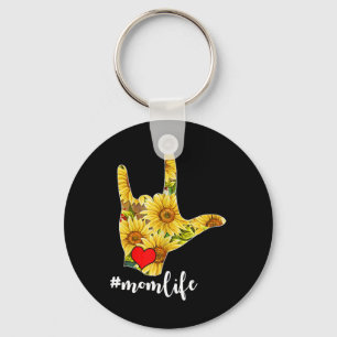 Awareness Asl Sign Language Sunflower I Love You M Key Ring