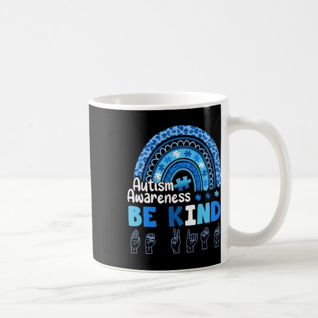 Awareness Be Kind Asl Hand Sign Language  Coffee Mug (Right)