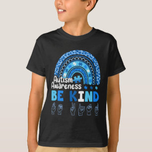 Awareness Be Kind Asl Hand Sign Language T-Shirt