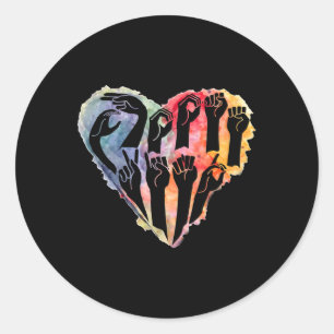 Awareness Be Kind Asl Heart Anti Bullying Classic Round Sticker