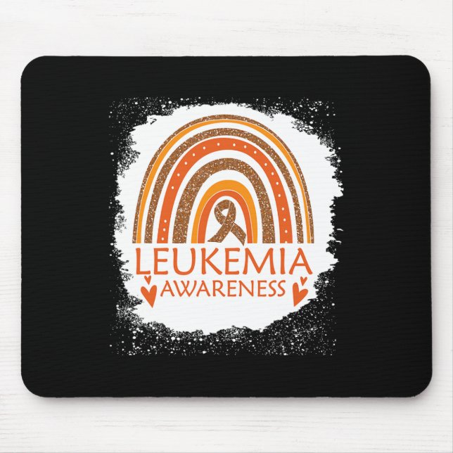 Awareness Bleached Rainbow Orange Ribbon Men  Mouse Mat (Front)