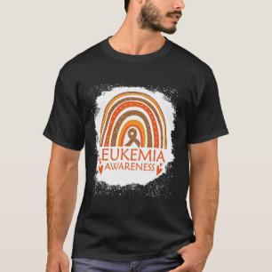Awareness Bleached Rainbow Orange Ribbon Men  T-Shirt
