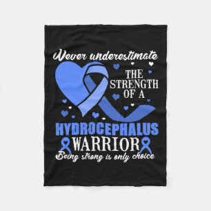 Awareness Blue Ribbon Support Fleece Blanket