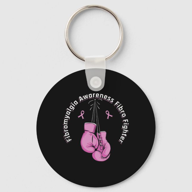 Awareness Boxing Gloves Fibro fighter  Key Ring (Front)