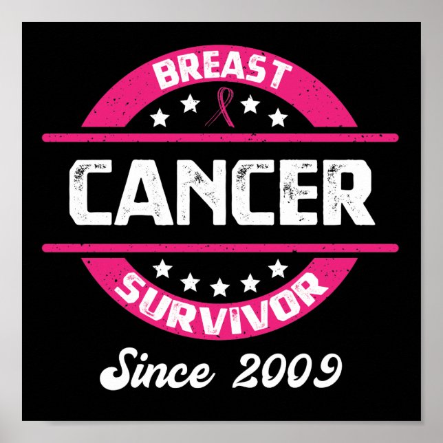 Awareness Breast Cancer Survivor Since 2009 Poster (Front)